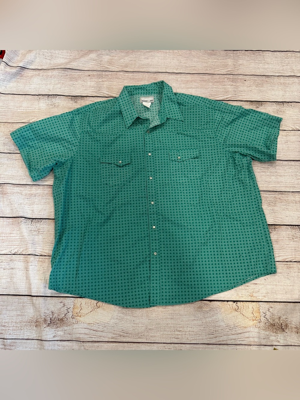 Wrangler Wrancher Shirt Men’s 3X Green Short Sleeve Button Snaps